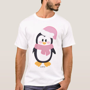 Rosa Jul Penguin Basic Manar Stjärtskjorta T Shirt