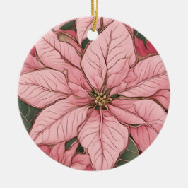 Rosa jul Poinsettia Design Julgransprydnad Keramik