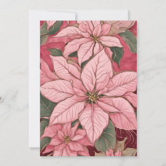 Rosa jul Poinsettia Design Julkort