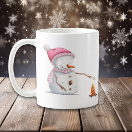 Rosa Jul Snögubbe Rostmarmelad Kaffemugg