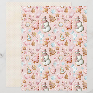 Rosa jul Söt Pastell Scrapbookpapper