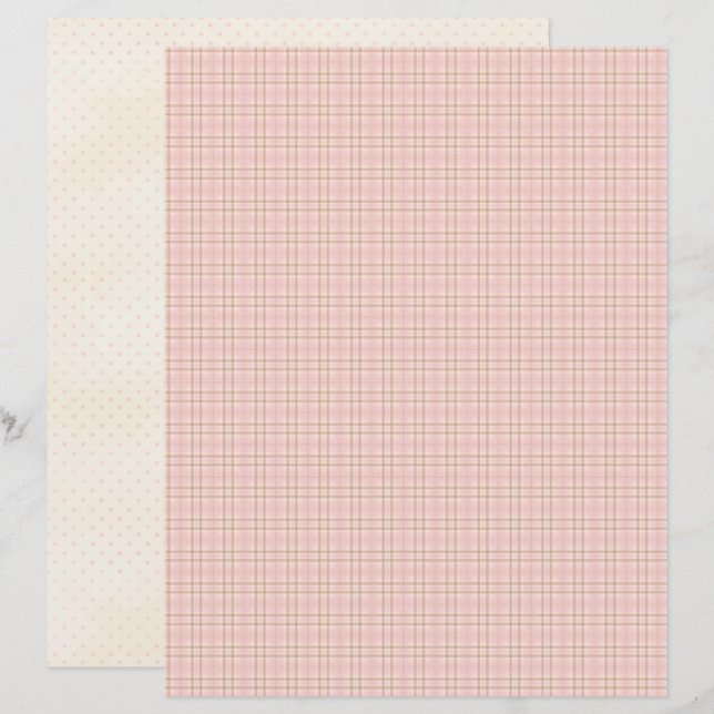 Rosa jul Söt Pastell Scrapbookpapper (Fram/baksida)