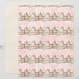 Rosa jul Söt Pastell Scrapbookpapper