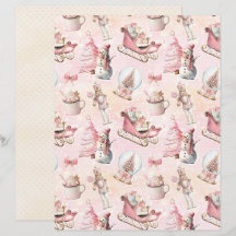 Rosa jul Söt Pastell Scrapbookpapper