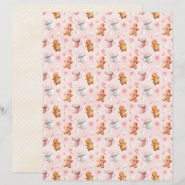 Rosa jul Söt Pastell Scrapbookpapper