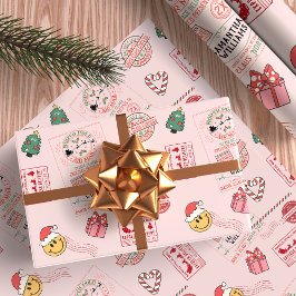 Rosa jul söta personliga bebisar barn presentpapper