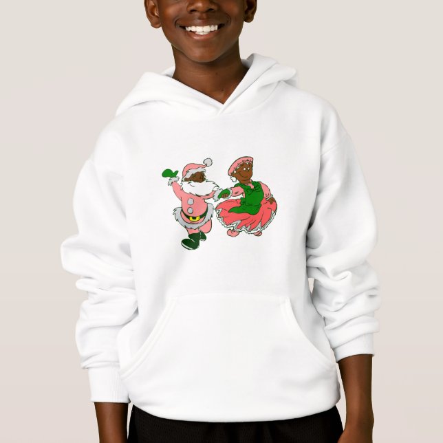 rosa jul svart tomte clous fru t shirt (Framsida)