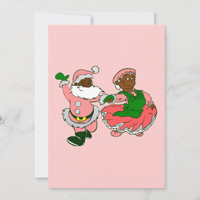 rosa jul svart tomte fru  julkort (Framsida)
