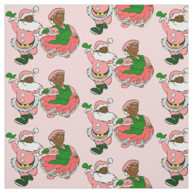  rosa jul svart tomte fru  tyg (Provkarta)