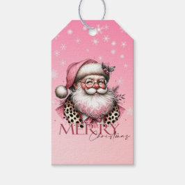 Rosa jul tomte God Jul Presentetikett