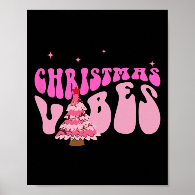 Rosa jul Vibes jul Julafton Pajamas Poster (Framsidan)