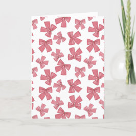 Rosa Julafton Bows-kort Meddelande