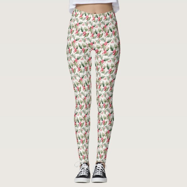 Rosa julbalar leggings (Framsida)