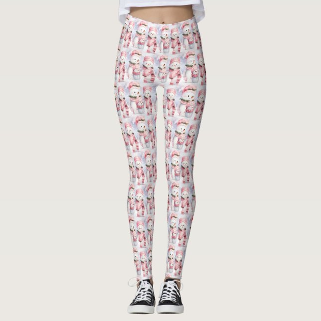 Rosa julbalar leggings (Framsida)