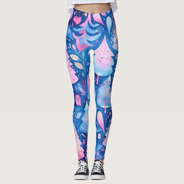 Rosa julbalar leggings (Framsida)