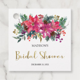 Rosa julbrudsmöhippa med Poinsettia Gåvor Etiketter