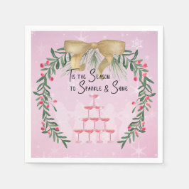 Rosa Juldagen Gnistra och Shine Pappersservett