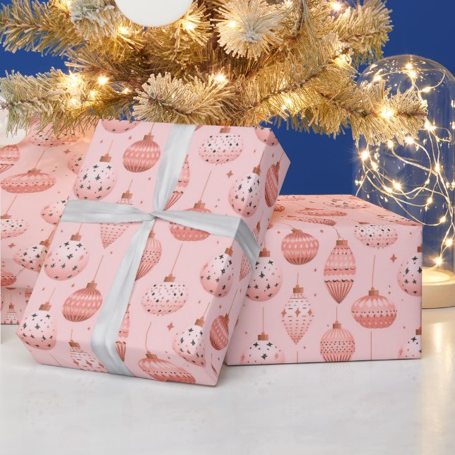 Rosa juldekorationer jul presentpapper (Helgdagar)