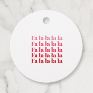 rosa Juletiketter "Fa La La La" Gåvor Etiketter