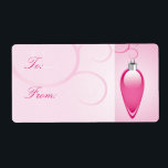 Rosa juletiketter för prydnadsgåva fraktsedel<br><div class="desc">Rosa anpassningsbar Gift-etikett för julkortets kuvert. © TDSwhite</div>