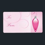 Rosa juletiketter för prydnadsgåva fraktsedel<br><div class="desc">Rosa anpassningsbar Gift-etikett för julkortets kuvert. © TDSwhite</div>