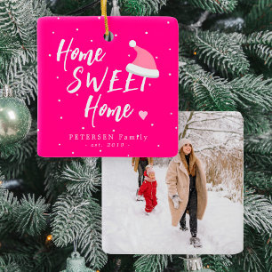 Rosa julfamilj PHOTO namn hem sött hem Julgransprydnad Keramik
