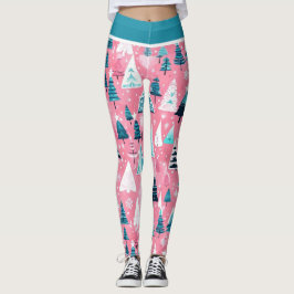 Rosa julfirande leggings