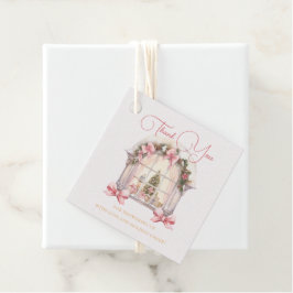 Rosa julfönster Baby Shower Watercolor  Gåvor Etiketter