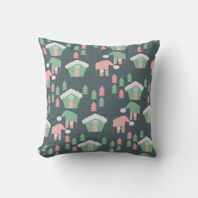 Rosa julgnom by Gingerbread-hus Kudde (Framsida)