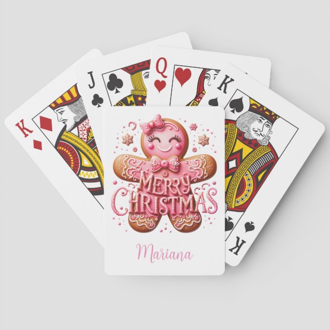Rosa julgodis casinokort (Baksidan)