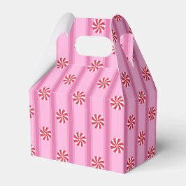 Rosa julgodis med rolig och fantasifull pepparmint presentaskar
