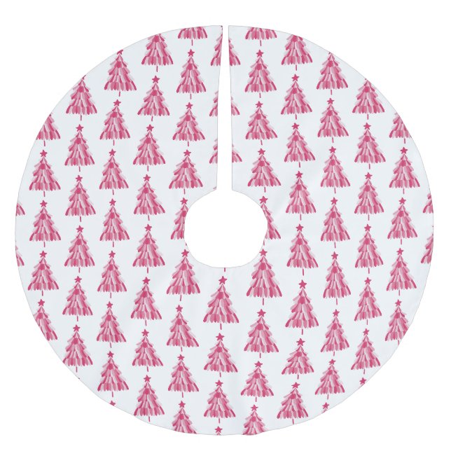 Rosa julgrädag julgransmatta borstad polyester (Framsidan)