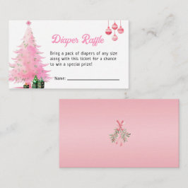 Rosa Julgran Diaper Raffle Baby Shower Tilläggskort
