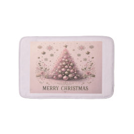 Rosa julgran God Jul Badrumsmatta