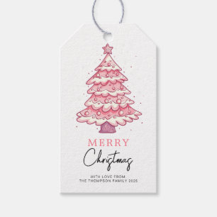 Rosa julgran God Jul Högtid Presentetikett