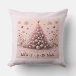 Rosa julgran God Jul Kudde