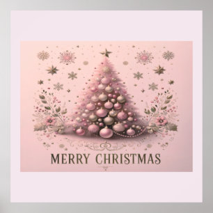 Rosa julgran God Jul Poster