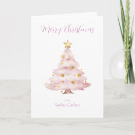 Rosa Julgran Helgkort