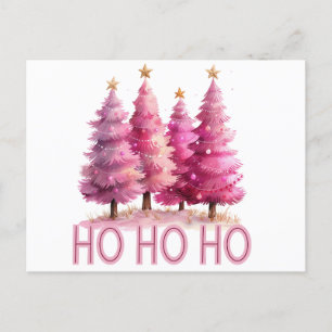 Rosa Julgran HOHOHO Helg Vykort