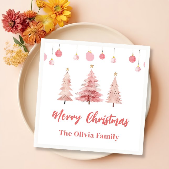 Rosa Julgran jul Party Pappersservett (Skapare uppladdad)
