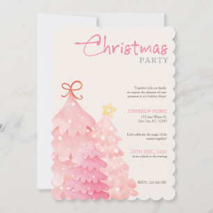 Rosa julgran julfest inbjudan