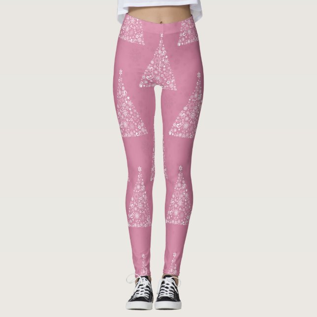 rosa julgran leggings (Framsida)