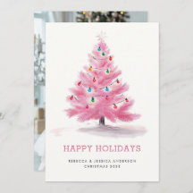 Rosa Julgran Modern Anpassningsbar Photo