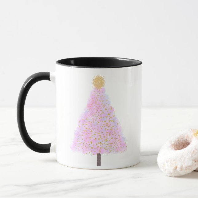 Rosa julgran mugg (Med munk)
