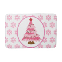 Rosa Julgran och Snöflingor