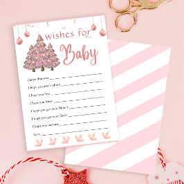 Rosa Julgran Santa Önskemål för Baby-spel Inbjudningar