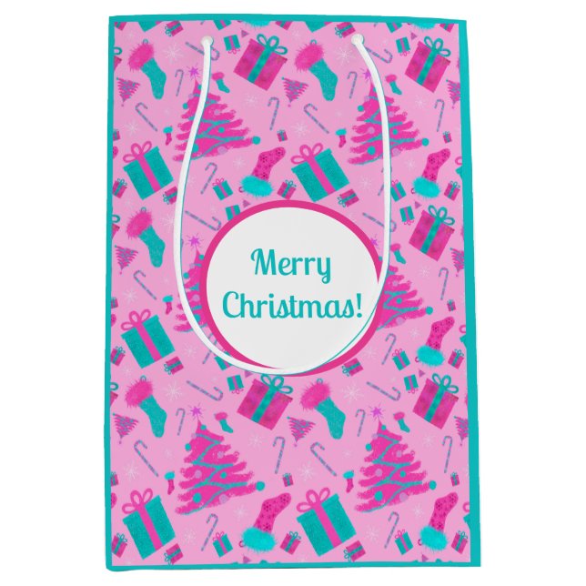 Rosa Julgran som lagrar candy cane presenter (Framsidan)
