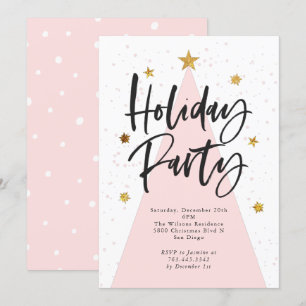 Rosa Julgran Stars Julfest Inbjudningar