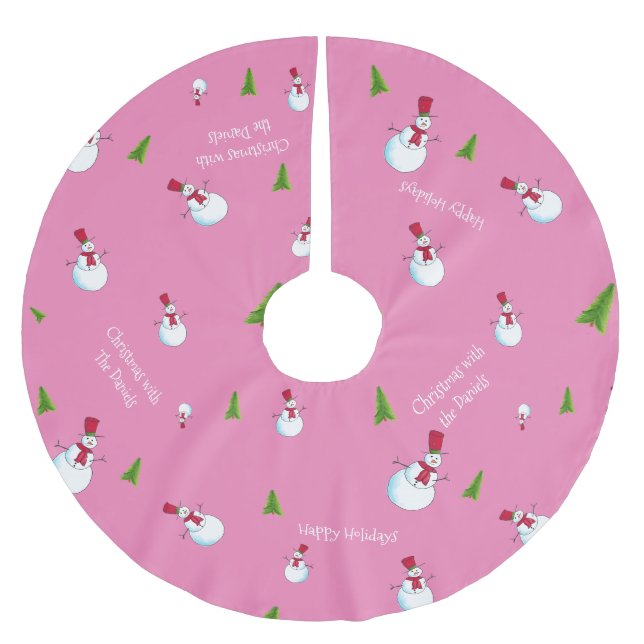  Rosa julgran tomte personlig Julgransmatta Borstad Polyester (Framsidan)