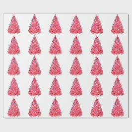 Rosa Julgran White Wrapping Papper Presentpapper
